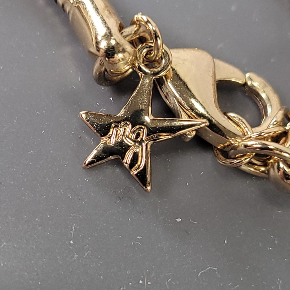 Gold Tone Pendant Necklace Organic Circle Snake Chain MCM Opera Mid Mod - Picture 5 of 8